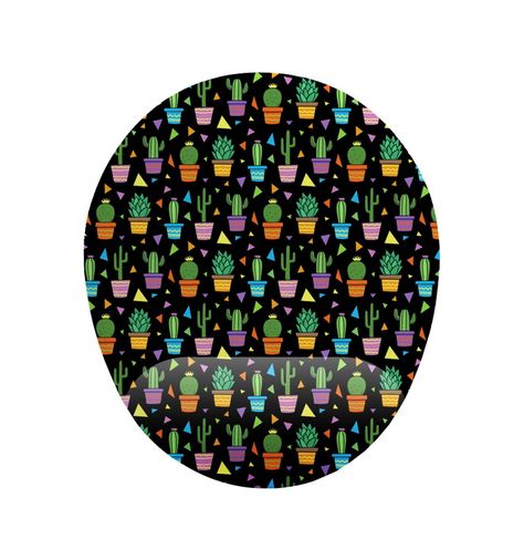 Diğer 57858324451632899283959 Kaktüs Desenli Siyah Zemin Bilek Destekli Mouse Pad 001