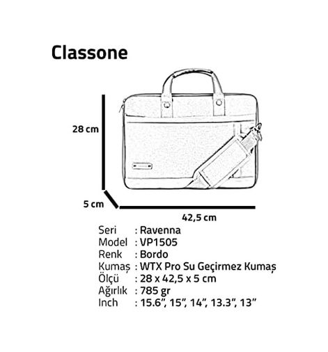 Diğer 57858324451634299283959 Ravenna Vp1505 15,6" Su Geçirmez Kumaş Ve Fermuar Notebook Laptop El Çantası-Bordo 4296