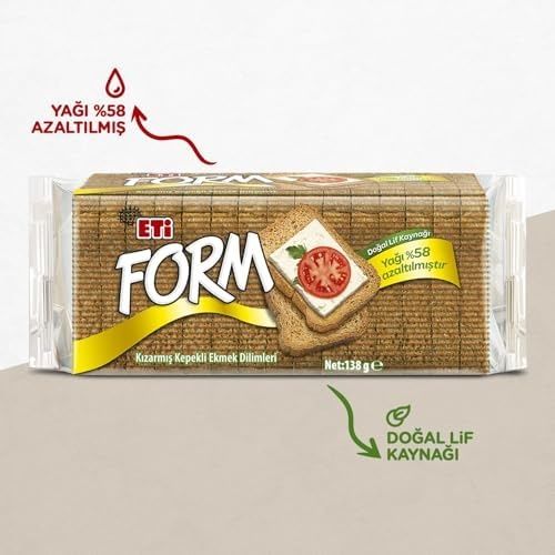 Diğer 57858324451930899283959 Eti Form Kızartılmış Kepekli Ekmek Dilimleri 138 G Açık Mavi