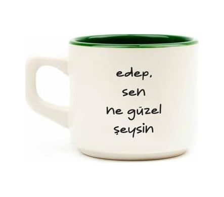 Diğer 57858324451976099283959 Edep, Sen Ne Güzel Şeysin Beyaz Kupa - Hediyelik Kupa Fincan Mug Açık Altın