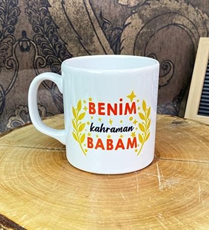 Diğer 57858324452022399283959 Benim Kahraman Babam Tasarımlı Kupa Bardak Açık Altın