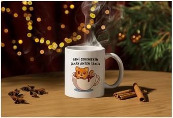 Diğer 57858324452026299283959 Çekemeyen Anten Taksın Komik Baskılı Kupa Bardak Hediyelik Çay Kahve Kupası Coffee Mug Açık Altın