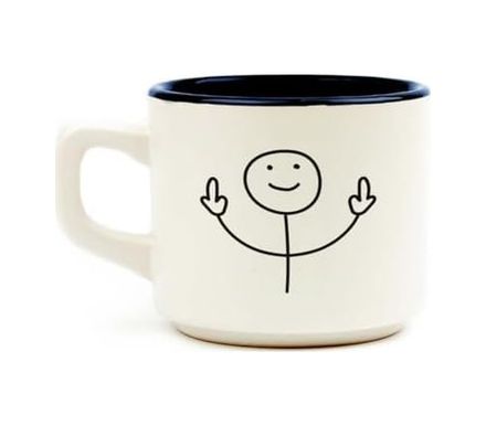Diğer 57858324452046699283959 Çöp Adam Beyaz Kupa - Hediyelik Kupa Fincan Mug Açık Altın