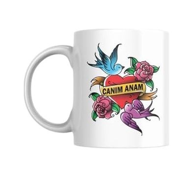 Diğer 57858324452069599283959 Canım Anam Baskılı Kupa Bardak Hediyelik Çay Kahve Kupası Açık Altın