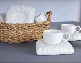 Diğer 57858324452079199283959 90 Cc 6 Kişilik Porselen Kahve Fincanı Yeni Model 2951B Açık Gri