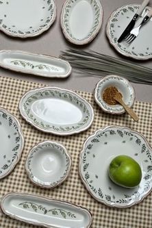 Diğer 57858324452092999283959 Tabakevi Tabak Evi Flower Green Kahvaltı Takımı 6 Kişilik 14 Parça Açık