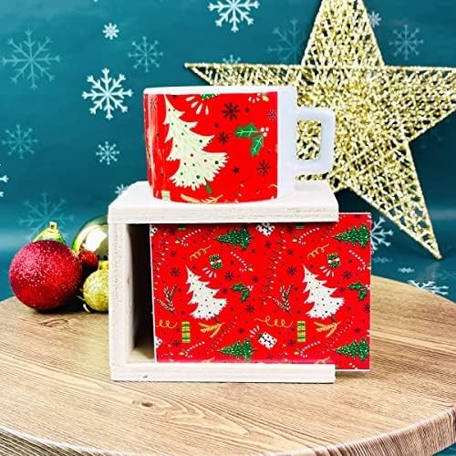 Diğer 57858324452099899283959 Giftmoda Kırmızı Yeni Yıl Tasarımlı Kutulu Kupa Açık Altın