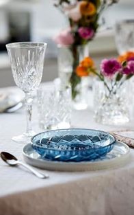 Diğer 57858324452167499283959 Glas Sorrento Tabak 4 Adet Çap:16 Cm Mavi Açık