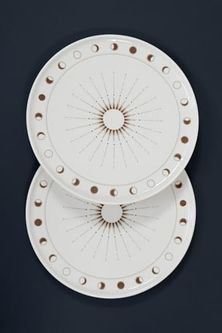 Diğer 57858324452168899283959 Luna Sole 2 Li 30 Cm İtalyan Tasarımlı Porselen Sunum Tabağı Seti Açık