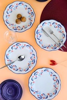 Diğer 57858324452175999283959 Tabakevi Tabak Evi Porselen Fulya Pasta Takımı Rimli 21Cm 4 Kişilik 4 Parça Fly4Ptprs1157 Açık