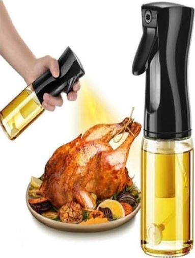 Diğer 57858324452200399283959 Airfryer Yağ Spreyi Püskürtücü Cam Yağdanlık Şişe 225 Ml Büyük Boy Siyah 0