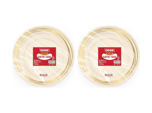 Diğer 57858324452243499283959 Karton Tabak, Orta Boy 19 Cm 10'lu 2Li Paket Açık Deniz Yeşili