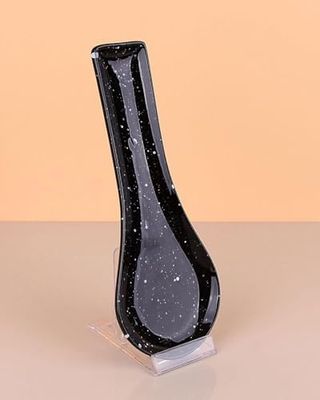 Diğer 57858324452259599283959 Seramik Kirli Kaşıklık Kepçe Kaşıklık Altlığı 27Cm Siyah Granit Açık Gri
