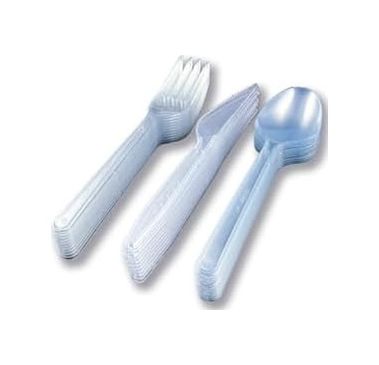Diğer 57858324452260199283959 Sert Kalın Plastik Çatal - Bıçak - Kaşık - 1. Kalite Lüks Şeffaf Çatal-Kaşık- Bıçak 3 Lü Set Açık Ahşap