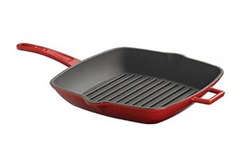 Diğer 57858324452491499283959 Metal Döküm Izgara Tava, Metal Saplı, 26X32 Cm, Siyah Açık Ceviz