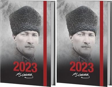 Diğer 57858324452723399283959 Halk Kitabevi Komutan 2023 Ajanda 128 Sayfa Ciltli, 13,5X21Cm 2Li Paket Açık Gri