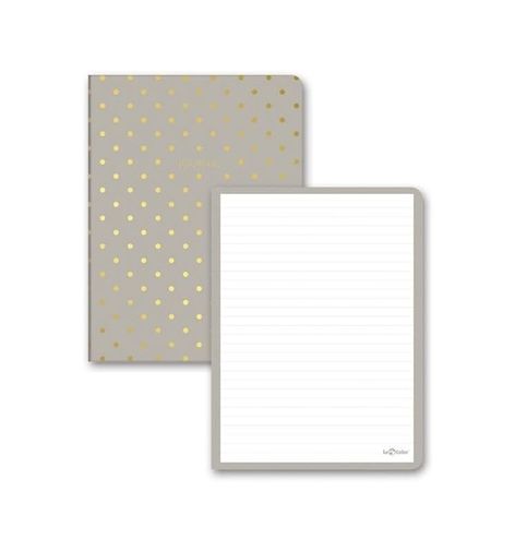 Diğer 57858324452797599283959 Le Puantiyeli Mini Defter Çizgili Kum 14X20 Cm Açık Gri
