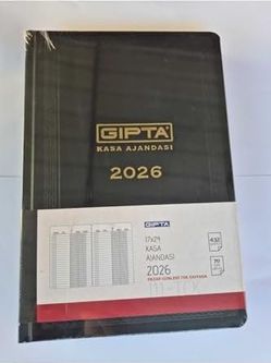 Diğer 57858324452809499283959 Gıpta Ajanda 2026 17X24 Cm Ticari Kasa Ajandası, 432 Sayfa, Siyah Açık Gri