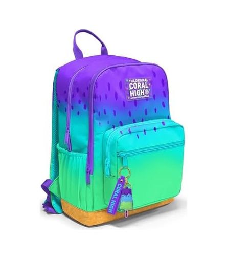 Diğer 57858324452894499283959 Dört Bölmeli Mor Lila Renk Geçişli Ortaokul Çantası - Kız Çocuk 124-Pembe