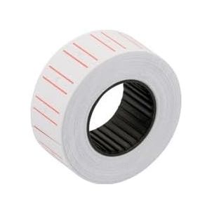 Diğer 57858324453152699283959 3 Rulo Fiyat Etiketi Seti 21X12 Mm - Çift Kırmızı Çizgili Mx-5500 Uyumlu Tek Satır Etiket Makinesi Rulosu 1