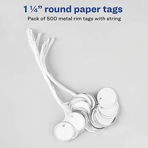 Diğer 57858324453383899283959 Metal Rim Marking Tags, Metal/, 1 1/4" Çap, Beyaz, 500/box, Sold As 1 Box