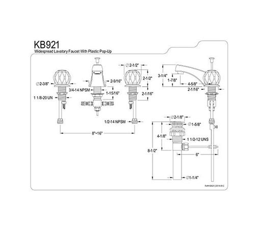 Diğer 57858324453634999283959 Kb921 Americana 8-Inç İkiz Akrilik Saplı Lavabo Bataryası, Parlak Krom 4296