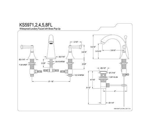 Diğer 57858324453636199283959 Ks5972Fl Royale Fransız Kollu Saplı Yaygın Lavabo Bataryası, Cilalı Pirinç 4296