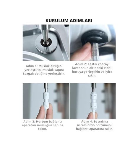 Diğer 57858324453648799283959 Paslanmaz Çelik Su Arıtma Cihazı Musluğu - Inox Su Arıtma Cihazı Musluğu Açık Beyaz