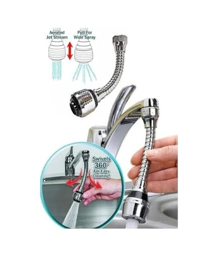 Diğer 57858324453674599283959 360 Dönebilen Mutfak Musluğu Başlığı, Çift Modlu Su Akışı, Anti-Sıçrama Özellikli, Krom Açık Beyaz