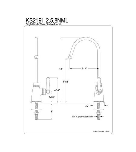 Diğer 57858324453689499283959 Brass Ks2191Nml Magellan Soğuk Su Filtrasyon Musluğu, Parlak Krom Açık Beyaz
