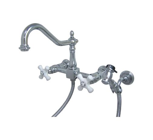Diğer 57858324453693699283959 Ks1241Pxbs Mount Kitchen Musluk, 8-Inç, Cilalı Krom By Açık Beyaz