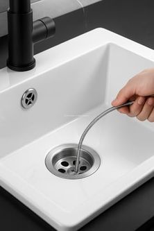 Diğer 57858324453706099283959 Lavabo Açma Teli, 6 Mm Kalınlık, Dayanıklı, Metal Tel, Lavabo Ve Gider Borusu Açacağı, Tıkanıklık Giderici, Spiral Tel, Ergonomik Sap, Kolay Kullanım, Lavabo, Tuvalet, Banyo, Gider Açıcı 8 M 12 Izgara