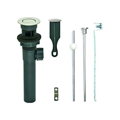 Diğer 57858324453721299283959 Pf Waterworks Pf0735-Bn-Gr, Gri Abs Gövde Banyo Lavabosu/tuvalet Açılır Tahliyesi, Bilyeli Kaldırma Çubuklu Taşma Cupc Listeli, Fırçalanmış Nikel 12 Izgara