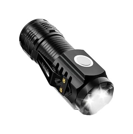 Diğer 57858324453851999283959 Panther Süper Parlak 500 Lümen Led El Feneri Usb Type-C Şarjlı, 5 Modlu 3Xe Led, Mıknatıslı & Klipsli, Kompakt Ve Güçlü Işık Kaynağı Açık Beyaz