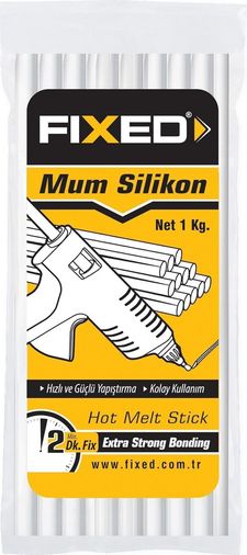 Diğer 57858324453941599283959 Silikon Mum Çubukları, Kalın, 11.2Mm Çap, 1Kg Poşet Açık Gri