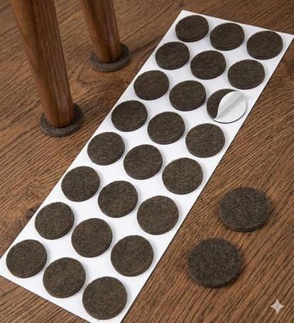 Diğer 57858324454020499283959 Yuvarlak Yapışkanlı Mobilya Altlığı 24 Adet X 2.5 Cm - Standart Boy Çizilmez Ve Ses Kesici Koruyucu Ped Ahşap