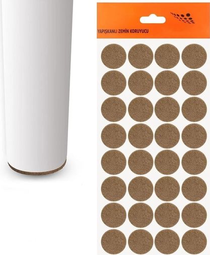 Diğer 57858324454021099283959 Yuvarlak Yapışkanlı Mobilya Altlığı 30 Adet X 2 Cm - Çizilmez, Kaydırmaz Ve Ses Kesici Koruyucu Ped Ahşap