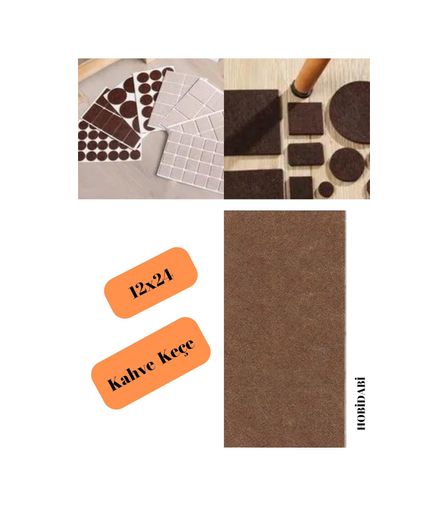 Diğer 57858324454077099283959 Yapışkanlı Keçe Ped, Kahverengi, Kare, Koltuk Ayağı İçin, Çizilmeyi Ve Gürültüyü Önler Ahşap