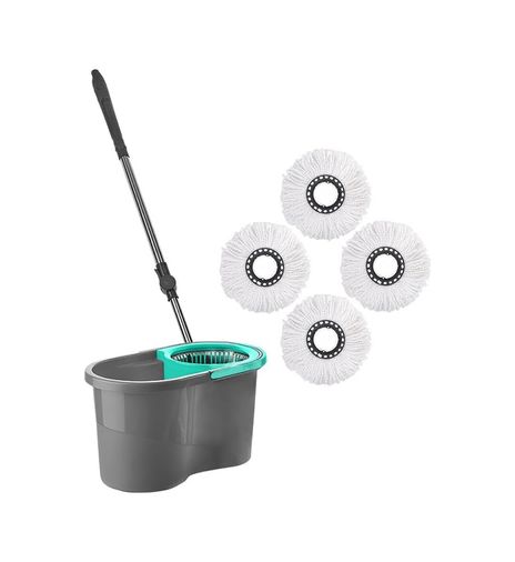 Diğer 57858324593999283959 Otomatik Temizlik Seti 4 Mikrofiber Mop Paspas Açık Gri