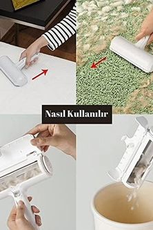 Diğer 57858324594799283959 Yeni Nesil Kedi Köpek Tüy Kıl Toplayıcı Hazneli Toplama Aleti Açık Gri