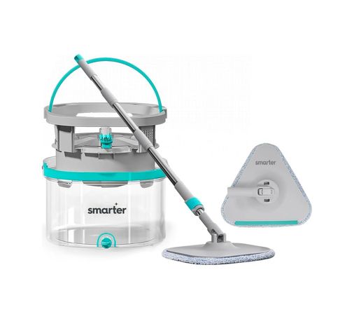 Diğer 57858324630099283959 Aqua Max Özel Seri Temiz & Kirli Suyu Ayırma Çift Kova Üçgen Aparat Temizlik Seti Mop Paspas Açık Gri