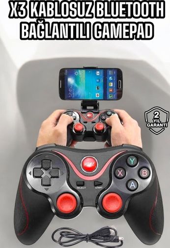 Diğer 68082586 Game Stick Android Uyumlu Gamepad X3 Standlı Oyun Kolu Bluetooth Bağlantılı