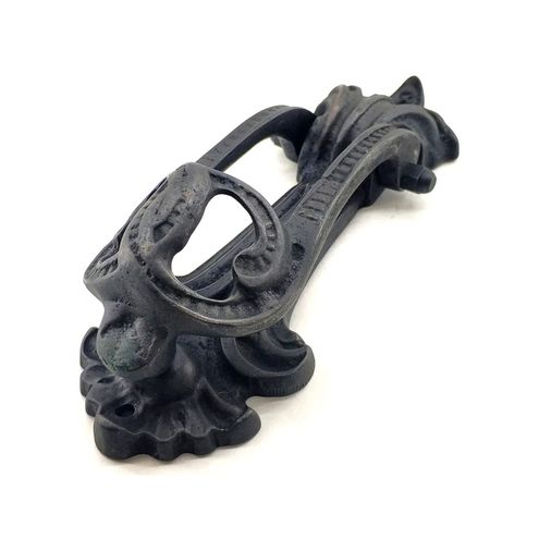 Diğer 76831628 Antika Tarz Dekoratif Pirinç Doğa Kapı Tokmağı, Taktak - 205X73 Mm, Oksit