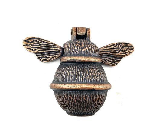 Diğer 76851398 Antika Tarz Dekoratif Pirinç Arı Kapı Tokmağı, Taktak - Küçük, 123X150Mm, Antik