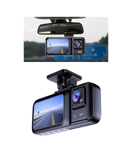 Diğer 94876419 1080P Sürüş Kaydedici 2 İnç Araç Araba Ön İç Arka Dvr Ips Ekran