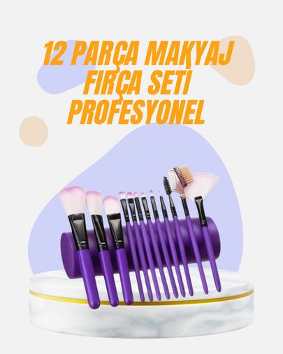 Diğer 96079700 Doğal Görünüm Sağlayan Yumuşak Kıllı 12 Parça Makyaj Fırça Seti Günlük Ve Profesyonel Kullanıma Uygun