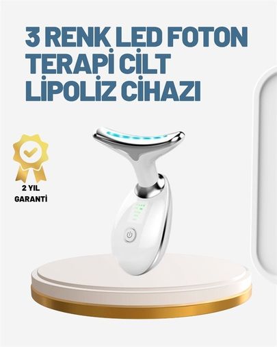 Diğer 96237653 Cilt Yenileyici Şarjlı Güzellik Aleti Pozitif/negatif İyon, Titreşimli Masaj Ve Kırmızı-Mavi-Yeşil Işıkla Çok Renkli