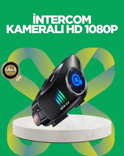 Diğer 96446858 Q28 Bluetooth Kask Kulaklık 1080P Kamera Su Geçirmez Motosiklet Interkom