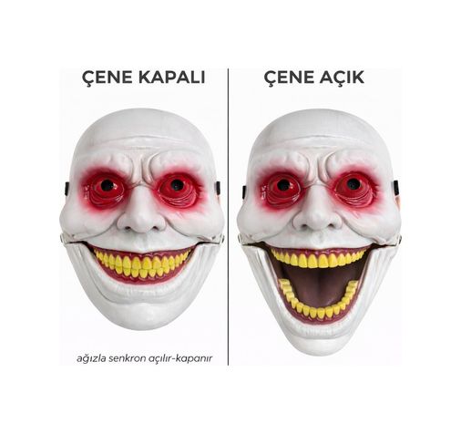 Diğer Hareketli Çene Mekanizmalı Korku Maskesi Kırmızı - Huvj-763782 18