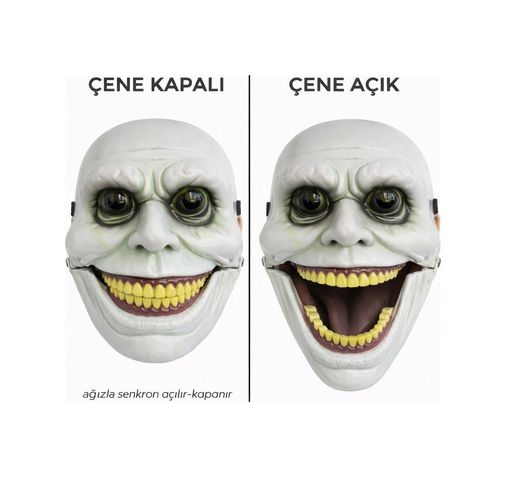 Diğer Hareketli Çene Mekanizmalı Korku Maskesi Yeşil - Huvj-763805 18